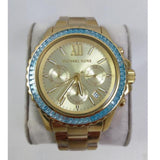 Michael Kors Everest Chronograph Gold Dial Gold Steel Strap Watch For Women - MK7210 Authentic Buy Shop Now