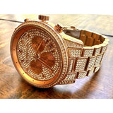 Michael Kors Ritz Three-Hand Glitz Rose Gold Dial Rose Gold Steel Strap Watch for Women - MK6748 Authentic Buy Shop Now