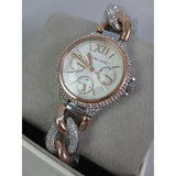 Michael Kors Camille Pavé Chronograph Silver Dial Two Tone Steel Strap Watch for Women - MK6843 Authentic Buy Shop Now