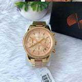 Michael Kors Ritz Chronograph Rose Dial Two Tone Steel Strap Watch for Women - MK6475 Authentic Buy Shop Now