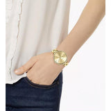 Michael Kors Charley Three-Hand Quartz Gold Dial Gold Steel Strap Watch for Women - MK4399 Authentic Buy Shop Now