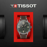 Tissot T Sport Chrono XL Green Dial Brown Leather Strap Watch For Men - T116.617.36.097.00 Authentic Buy Shop Now