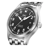 IWC Pilot’s Watch Mark XVIII Black Dial Silver Steel Strap Watch for Men - IW327015 Authentic Buy Shop Now