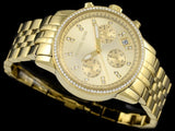 Michael Kors Runway Chronograph Gold Dial Gold Steel Strap Watch For Women - MK5698 Authentic Buy Shop Now