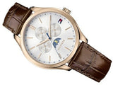 Tommy Hilfiger Oliver Chronograph White Dial Brown Leather Strap Watch for Men - 1791306 Authentic Buy Shop Now