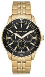 Michael Kors Cunningham Multifunction Black Dial Gold Steel Strap Watch For Men - MK7154 Authentic Buy Shop Now