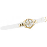Guess Intrepid White Dial Two Tone Silicone Strap Watch For Women - W0325L2 Authentic Buy Shop Now