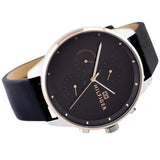Tommy Hilfiger Chase Chronograph Quartz Grey Dial Black Leather Strap Watch For Men - 1791488 Authentic Buy Shop Now