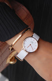 Daniel Wellington Petite Dover Quartz White Dial White NATO Strap Watch For Women - DW001000313 Authentic Buy Shop Now