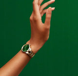 Daniel Wellington Iconic Link Emerald Green Dial Rose Gold Steel Strap Watch For Women - DW00100421 Authentic Buy Shop Now