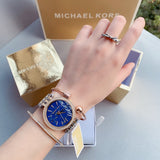 Michael Kors Darci Quartz Blue Dial Two Tone Steel Strap Watch For Women - MK3401 Authentic Buy Shop Now