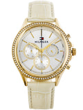 Tommy Hilfiger Ari Diamonds White Dial Cream Leather Strap Watch for Women - 1781982 Authentic Buy Shop Now