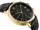 Tommy Hilfiger Daniel Black Dial Black Leather Strap Watch for Men - 1710417 Authentic Buy Shop Now