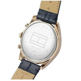 Tommy Hilfiger Baker Chronograph Quartz Blue Dial Blue Leather Strap Watch For Men - 1710451 Authentic Buy Shop Now