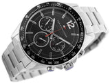 Tommy Hilfiger Luke Chronograph Black Dial Silver Steel Strap Watch for Men - 1791104 Authentic Buy Shop Now