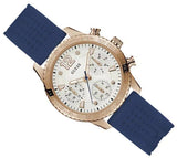 Guess Marina Multifunction White Dial Blue Rubber Strap Watch for Women - W1025L4 Authentic Buy Shop Now