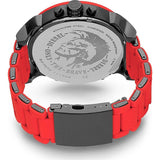 Diesel Mr Daddy 2.0 Chronograph Black Dial Red Silicone Strap Watch For Men - DZ7370 Authentic Buy Shop Now