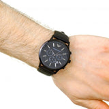 Emporio Armani Sportivo Chronograph Black Dial Black Leather Strap Watch For Men - AR2461 Authentic Buy Shop Now