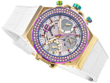Guess Fusion Chronograph White Dial White Leather Strap Watch For Women - GW0553L2 Authentic Buy Shop Now