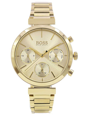 Hugo Boss Flawless Gold Dial Gold Steel Strap Watch for Women - 1502532 Authentic Buy Shop Now