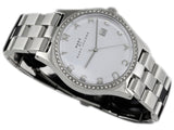 Marc Jacobs Henry Diamonds White Dial Silver Steel Strap Watch for Women - MBM3044 Authentic Buy Shop Now