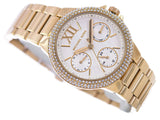 Michael Kors Mini Camille Chronograph White Dial Rose Gold Steel Strap Watch For Women - MK6844 Authentic Buy Shop Now