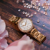 Michael Kors Camille Multifunction White Dial Rose Gold Steel Strap Watch For Women - MK6845 Authentic Buy Shop Now