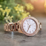 Michael Kors Lilane Quartz Rose Gold Dial Rose Gold Steel Strap Watch For Women - MK1068 Authentic Buy Shop Now