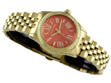 Michael Kors Lexington Quartz Orange Dial Gold Steel Strap Watch For Women - MK3284 Authentic Buy Shop Now