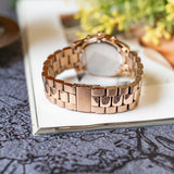 Michael Kors Runway Chronograph Rose Gold Dial Rose Gold Steel Strap Watch For Women - MK7324 Authentic Buy Shop Now