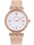 Versace Meander White Dial Rose Gold Mesh Bracelet Watch for Women - VELW00620 Authentic Buy Shop Now