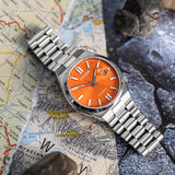 Citizen Tsuyosa Automatic Orange Dial Silver Steel Strap Watch For Men - NJ0151-88Z Authentic Buy Shop Now