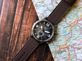 Fossil Nate Chronograph Grey Dial Brown Leather Strap Watch for Men - JR1424 Authentic Buy Shop Now