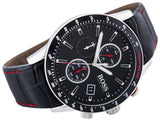 Hugo Boss Rafale Chronograph Black Dial Black Leather Strap Watch For Men - 1513390 Authentic Buy Shop Now