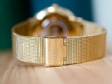 Hugo Boss Horizon Quartz Black Dial Gold Mesh Bracelet Watch For Men - HB1513735 Authentic Buy Shop Now