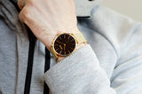 Hugo Boss Horizon Quartz Black Dial Gold Mesh Bracelet Watch For Men - 1513735 Authentic Buy Shop Now