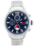 Tommy Hilfiger Jackson Chronograph Blue Dial Silver Steel Strap Watch for Men - 1791242 Authentic Buy Shop Now