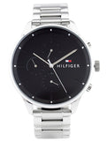 Tommy Hilfiger Chase Quartz Black Dial Silver Steel Strap Watch For Men - 1791485 Authentic Buy Shop Now
