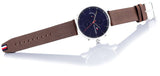 Tommy Hilfiger Chase Chronograph Grey Dial Brown Leather Strap Watch For Men - 1791487 Authentic Buy Shop Now