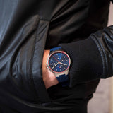 Tommy Hilfiger Justin Chronograph Blue Dial Blue Rubber Strap Watch for Men - 1792057 Authentic Buy Shop Now