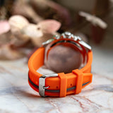 Tommy Hilfiger Clark Chronograph Grey Dial Orange Rubber Strap Watch For Men - 1792084 Authentic Buy Shop Now