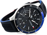 Tommy Hilfiger Bank Quartz Black Dial Black Rubber Strap Watch for Men - 1791724 Authentic Buy Shop Now