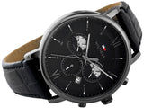 Tommy Hilfiger Evan Black Dial Black Leather Strap Watch for Men - 1710395 Authentic Buy Shop Now
