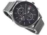 Tommy Hilfiger Shawn Chronograph Quartz Grey Dial Grey Mesh Bracelet Watch for Men - 1791613 Authentic Buy Shop Now