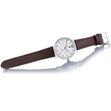 Tommy Hilfiger Damon Quartz White Dial Brown Leather Strap Watch for Men - 1791418 Authentic Buy Shop Now