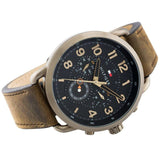 Tommy Hilfiger Briggs Chronograph Black Dial Brown Leather Strap Watch for Men - 1791425 Authentic Buy Shop Now