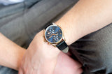 Hugo Boss Skymaster Chronograph Blue Dial Black Leather Strap Watch for Men - 1513783 Authentic Buy Shop Now