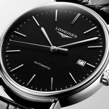 Longines Presence 38.5mm Automatic Black Dial Black Leather Strap Watch for Men - L4.921.4.52.2 Authentic Buy Shop Now