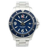 Breitling Superocean Automatic 42mm Blue Dial Silver Steel Strap Watch for Men - A17366D81C1A1 Authentic Buy Shop Now