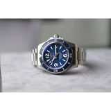 Breitling Superocean Automatic 42mm Blue Dial Silver Steel Strap Watch for Men - A17366D81C1A1 Authentic Buy Shop Now
